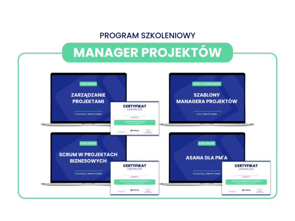 Program szkoleniowy: Manager projektów (pakiet kursów + szablony)